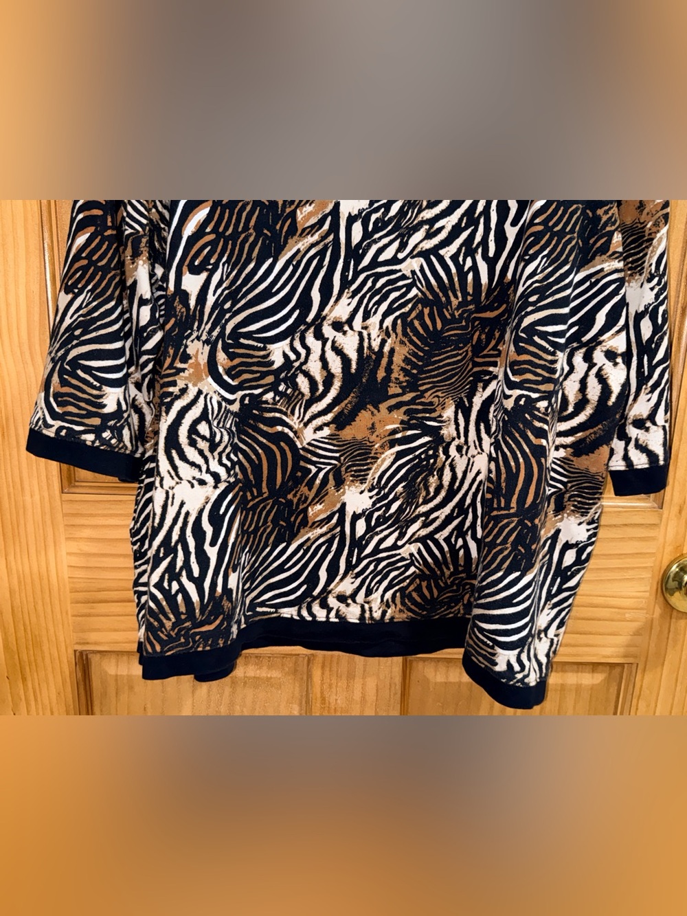 Kim Rogers Animal Print Scoop Neck Top - Black, Brown, Cream-2X-EC - Picture 8 of 10